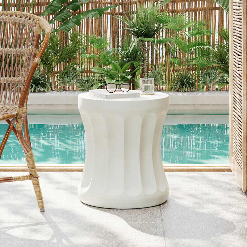 Table d'appoint d'extérieur ronde en béton