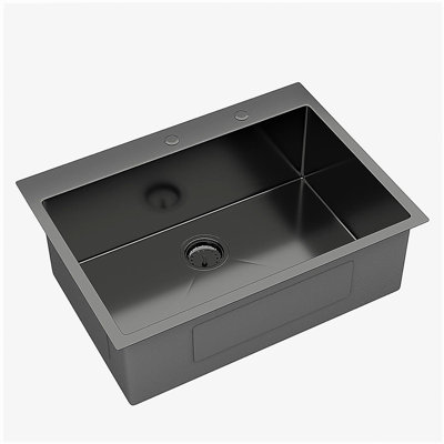 Black Drop Sink, 28" x 22" x 10" Drop in Kitchen Sink Gunmetal Black Topmount 16 Gauge Deep Single Bowl Stainless Steel Sink Basin