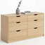 Large commode à 6 tiroirs, commode moderne avec poignées encastrées, organisateur de commode de rangement pour garde-robe de chambre de bébé, construction robuste avec quincaillerie anti-basculement-1516451047
