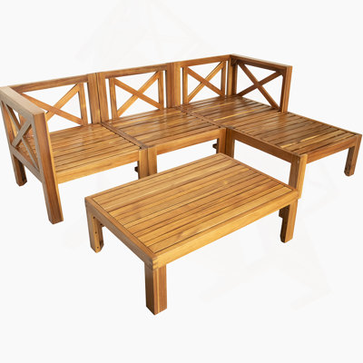 Ensemble de conversation modulaire avec canapé et coussins 5 pièces