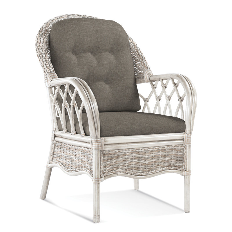 Everglade Upholstered Arm Chair, Gray Sugar Performance; 0863-84, Antique Frost White