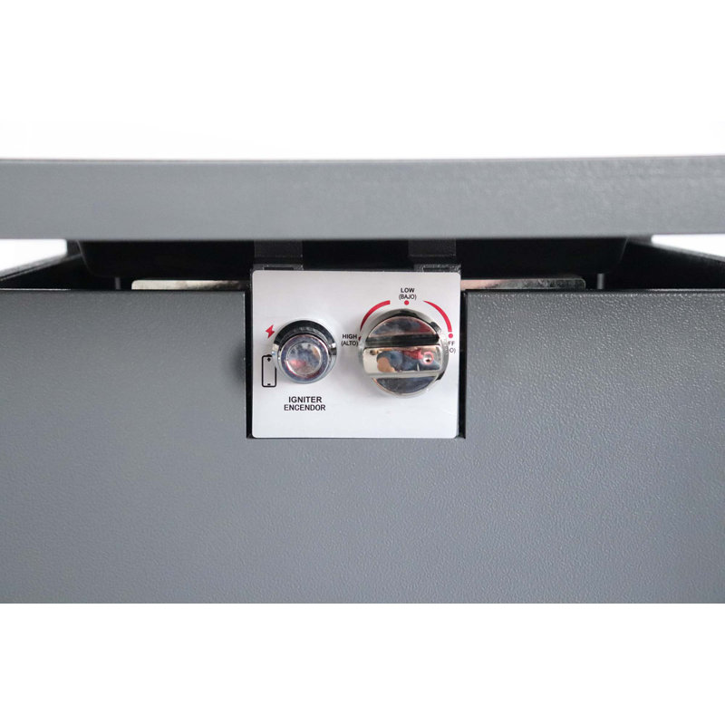 Table de foyer d'extérieur en acier avec couvercle H 25 po x l 30 po
