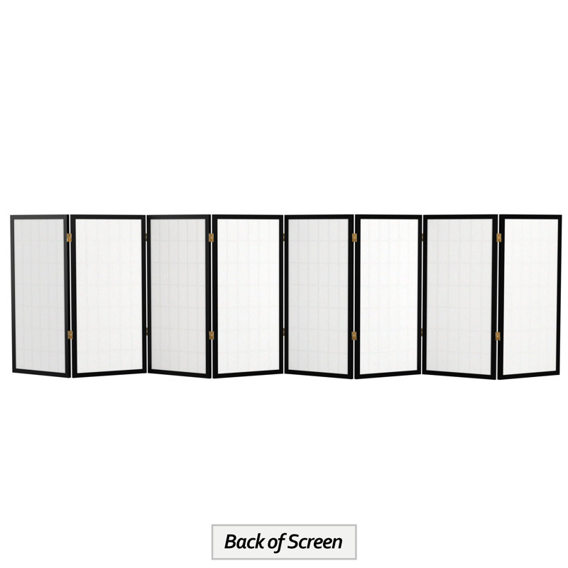 Alex Folding Room Divider, Black, 8 Panels