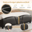 Upholstered PU Leather Bed Frame With Butterfly Shaped Headboard, Gold Metal Decorations, And No Box Spring Needed-2067339480-2067339431