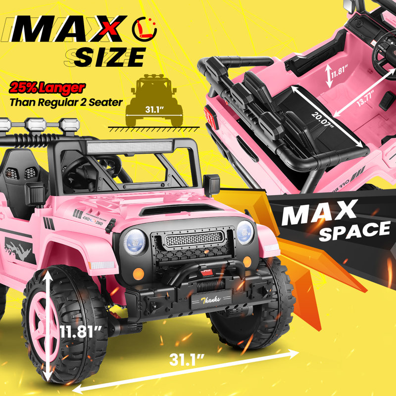 Pink 24V 2-Seater Electric SUV with Remote Control