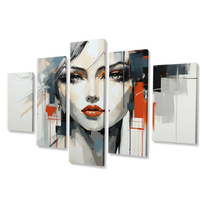 Valentino Fashion Portrait I - impression sur toile tendance - 5 panneaux