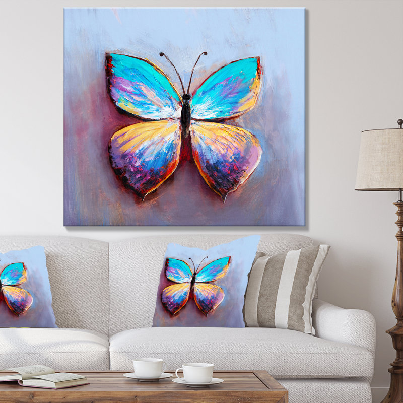 «Butterfly Portrait in Multicolors V», reproduction sur toile tendue, H 46 po x l 46 po x P 1,5 po