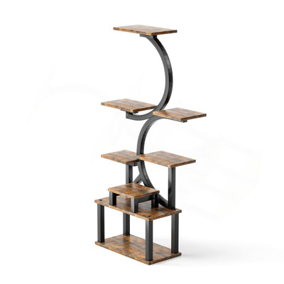 Support pour plante d'intérieur à 8 niveaux avec 5 lumières de culture, 10 niveaux de gradation continue, tuyau en acier épaissi durable (0,8 mm) pour le salon, le jardin
