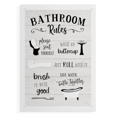 Rules of the Bathroom - Impression sur toile seulement - NON-CADRE