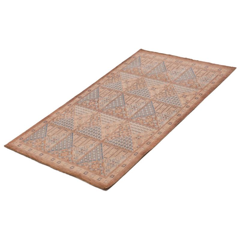 Tapis rectangulaire unique en laine 3 pi 11 po x 6 pi années 1990 Aare