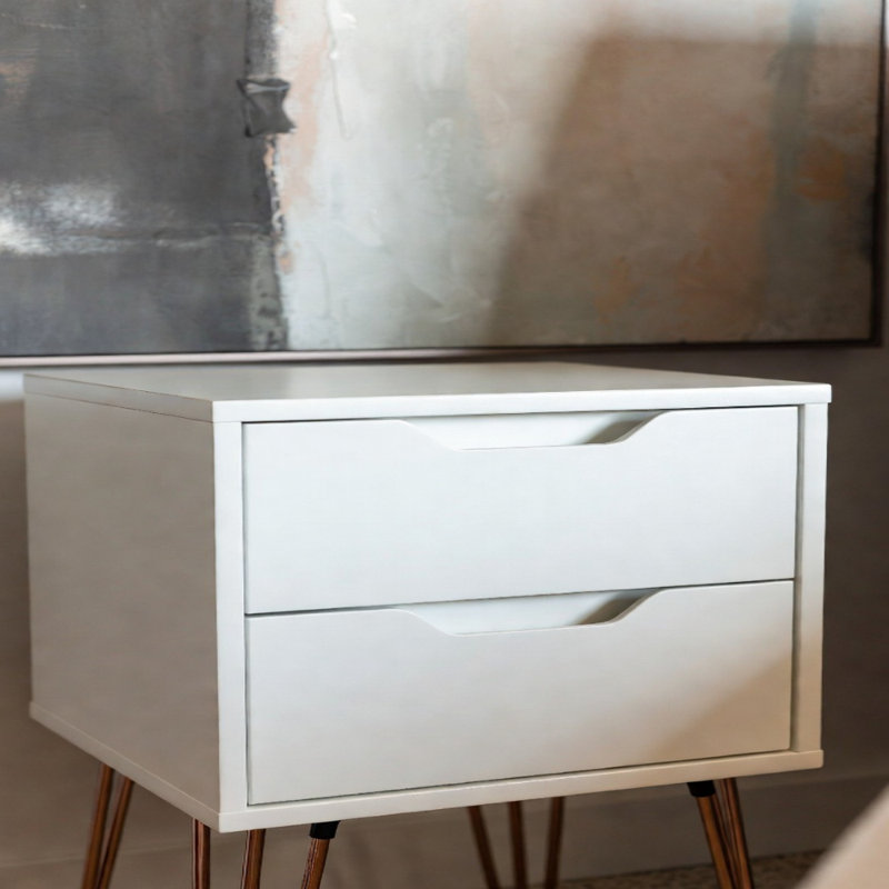 Table de chevet blanche, Blanc