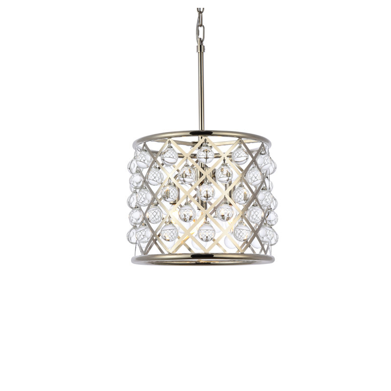 Lustree tambour 3 lumières Swinney, Nickel poli