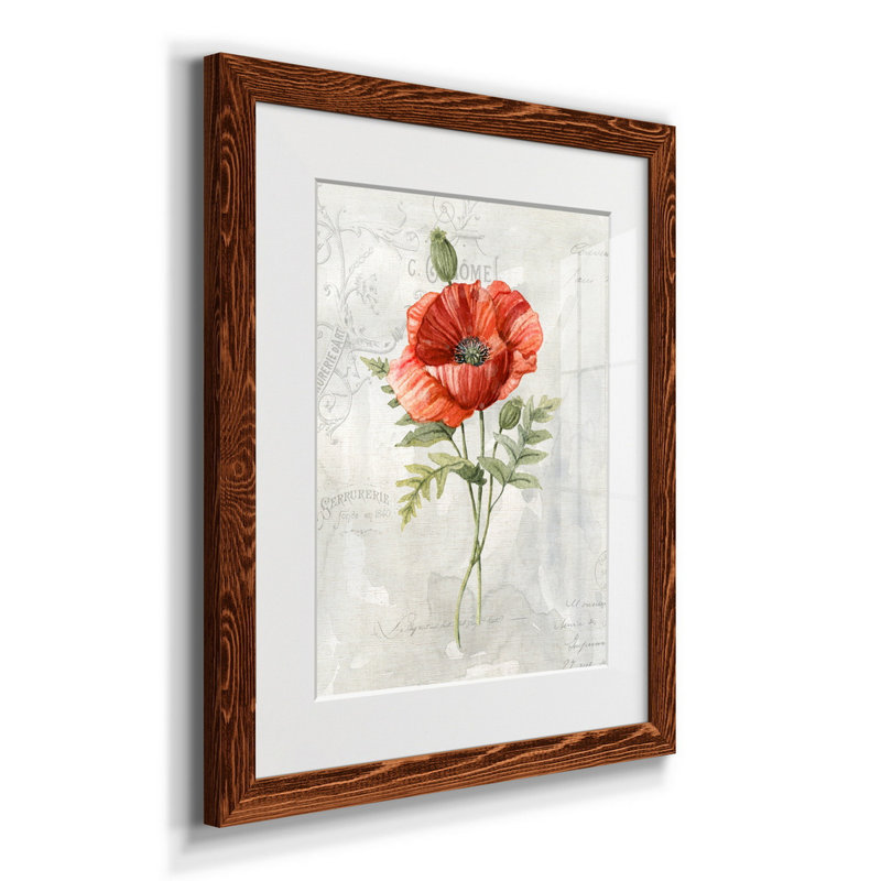 Lin coquelicot - Cadre photo, impression sur papier, Érable, H 24 po x l 18 po x P 1,5 po
