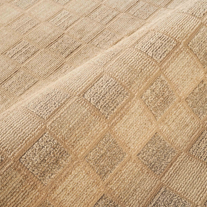 Tapis beige à motif de damier moderne Abani Rugs EVE150A Evelyn, Rectangle 5 pi 3 po x 7 pi 9 po