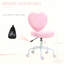 Chaise de bureau rose en forme de cœur, chaise pivotante réglable pour chambre à coucher et coiffeuse, style mignon et confortable