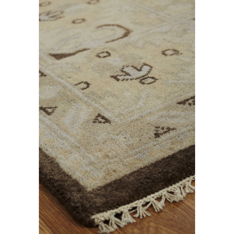 Zelida Hand Woven Wool Oriental Area Rug, Rectangle 9' x 12'
