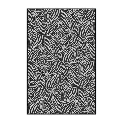 Tapis noir à imprimé animal