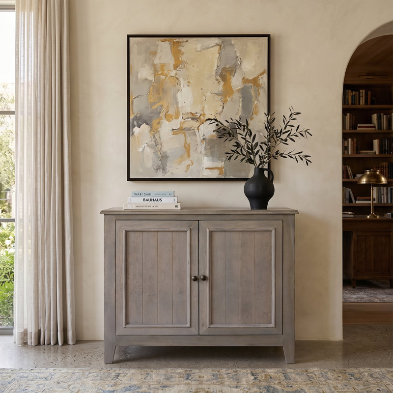 Astoria 2-door Solid Wood Accent Cabinet, Lakewood Gray