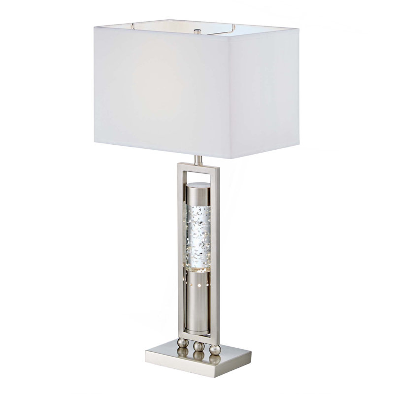 Lampe de table de conception moderne 1pc, lampe de table décorative décorative scintillante, lumière de danse de l'eau, veilleuse satinée