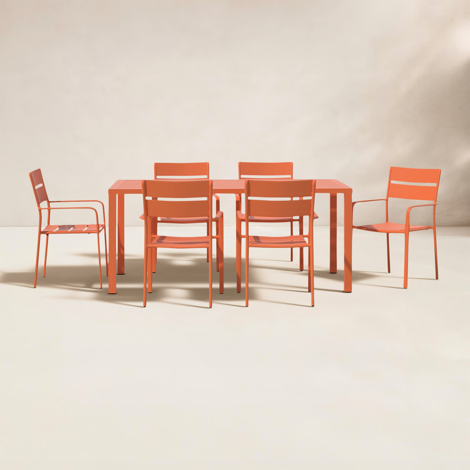 Ottie 71" Patio Dining Set, Orange