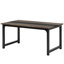 Grand bureau d'ordinateur moderne de 63 pouces pour bureau à domicile - Table d'écriture robuste avec structure en acier, poste de travail industriel avec bureau spacieux et pieds réglables, gris rustique-307245283