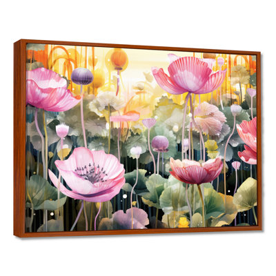 Rose rétro coquelicots sauvages - art mural coquelicot