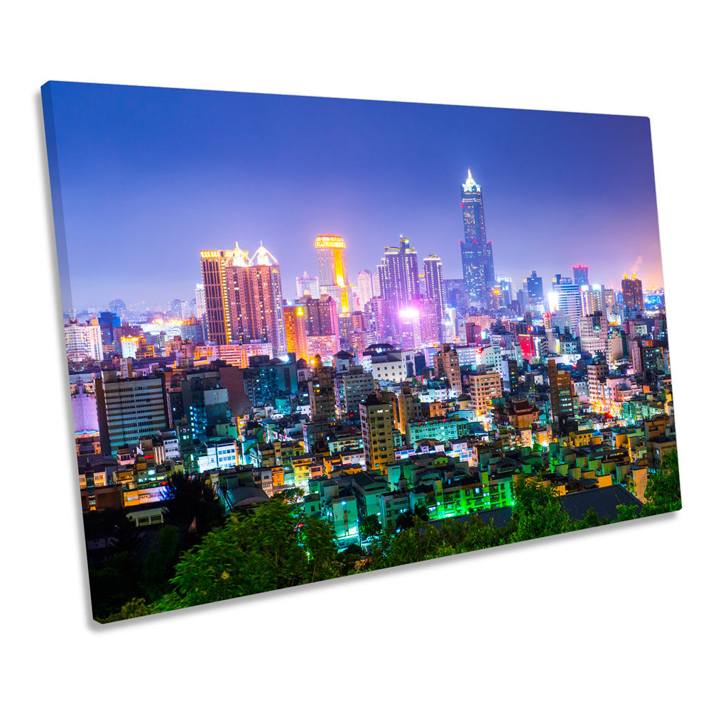 Kaohsiung City Taiwan Skyline - Wrapped Canvas Art Prints