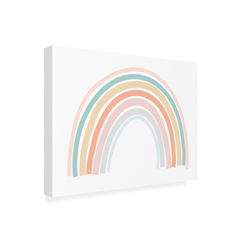 Paysage abstrait pastel clair arc-en-ciel, H 14 po x l 19 po x P 2 po