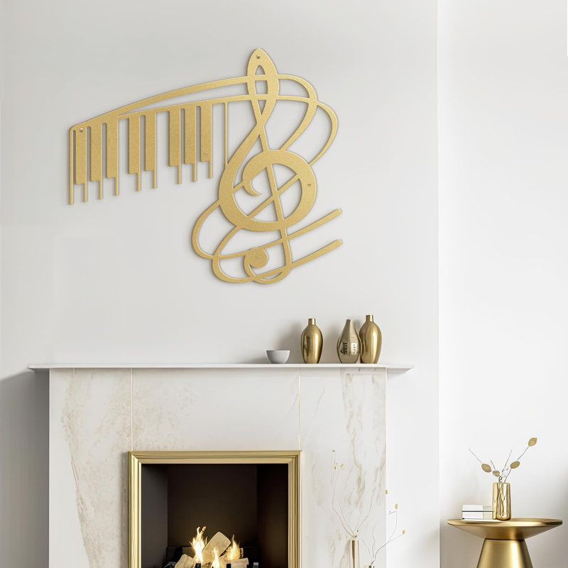 Décoration de musique note de musique moderne abstraite décoration murale décoration murale, H 26,1 po x l 30 po x P 0,05 po