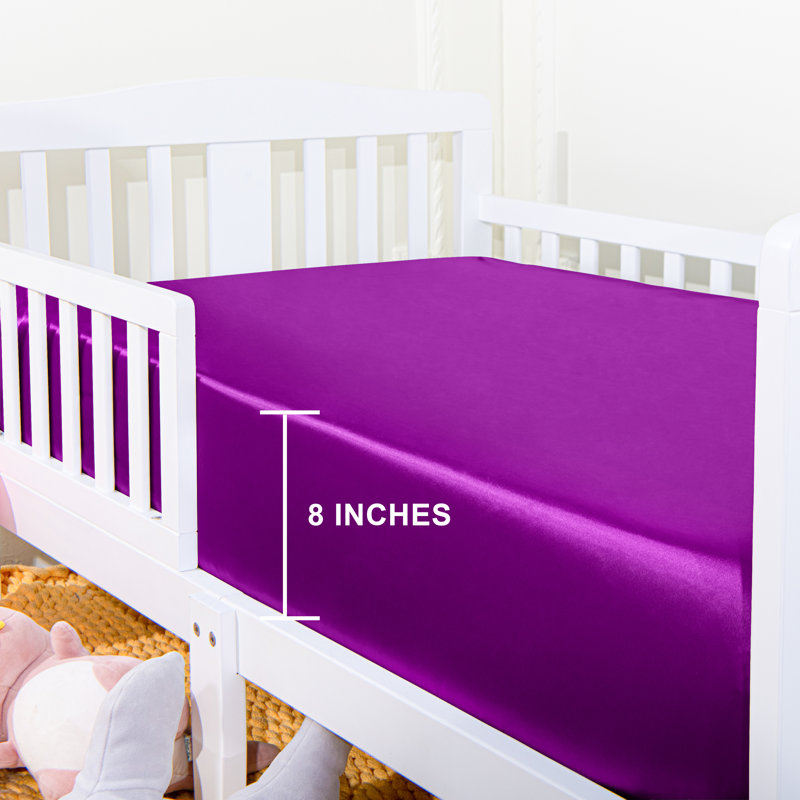 Drap-housse pour lit de bébé, satin de soie pour matelas de lit de bébé et de tout-petit standard, super doux, 28 x 52 pouces - NTBAY