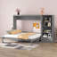Grand lit escamotable avec rangement réglable, cadre de lit mural avec 4 compartiments, 1 grand tiroir, lit plateforme pliable-1777774217