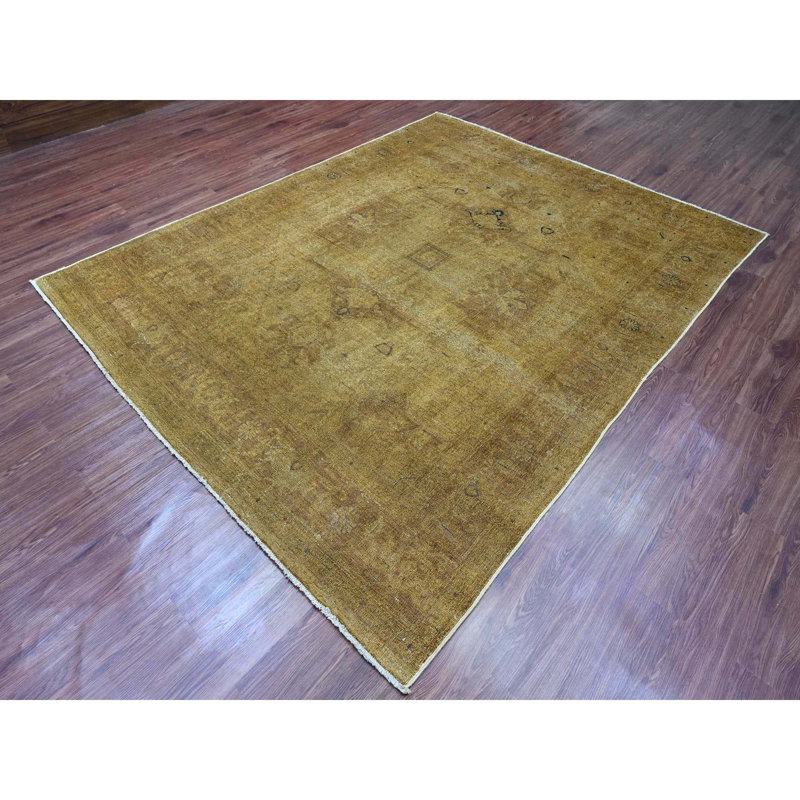 Tapis brun en laine nouée à la main 7 pi 7 po x 9 pi 7 po Heris Design