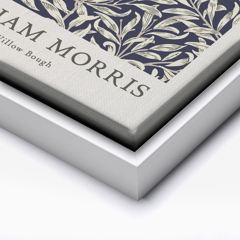 William Morris - Willow Bough No2, Canvas, White Framed, 11"H x 14"W