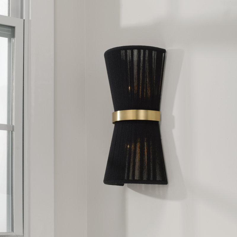 Cecilia Steel Flush Mounted Sconce, Black