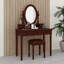 Ensemble de coiffeuse avec miroir ajustable, 5 tiroirs et tabouret rembourré