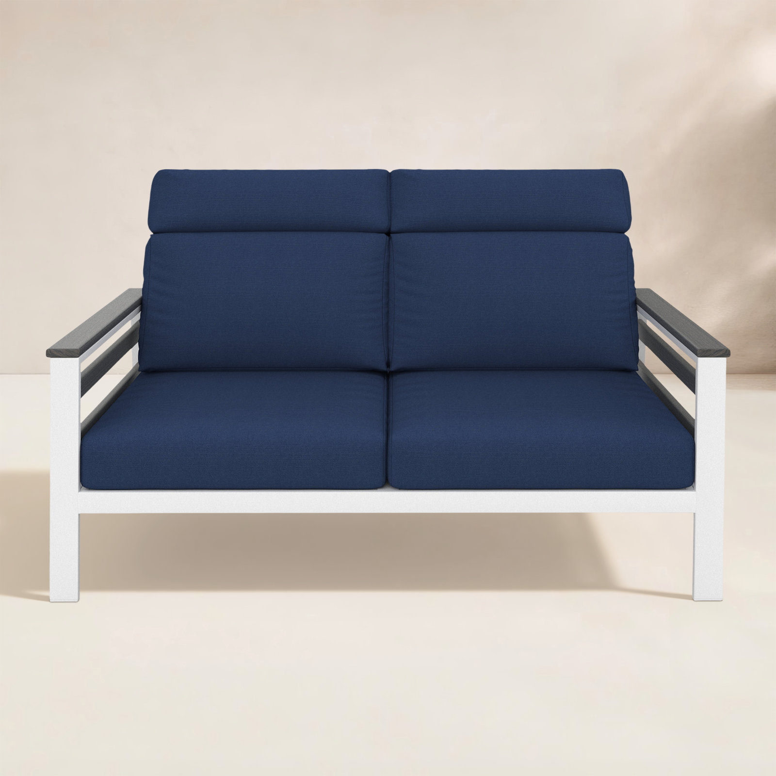 Townsend 55" Sunbrella® Patio Loveseat, Solid Color, Blue