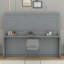 Lit escamotable double avec élévateur hydraulique et bureau-1472099776