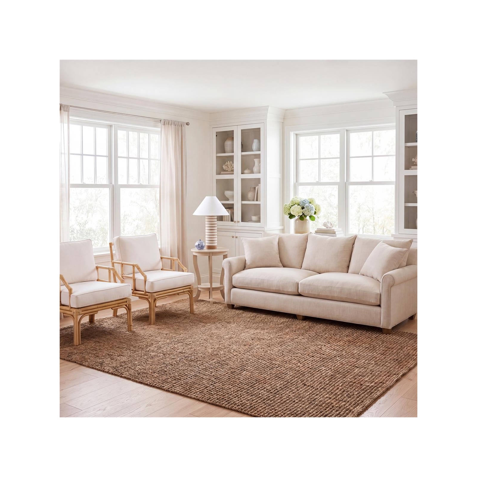 Erroll Handwoven Jute Area Rug, Rectangle 8' x 10'