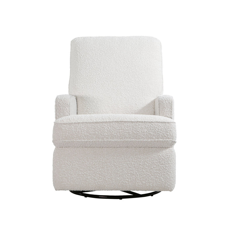 Tucker Swivel Reclining Glider, Cream Boucle