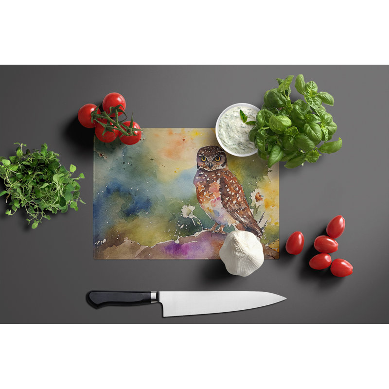 Burrowing Owl Glass Cutting Board