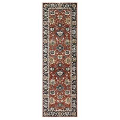Tapis rouille / bleu Caia