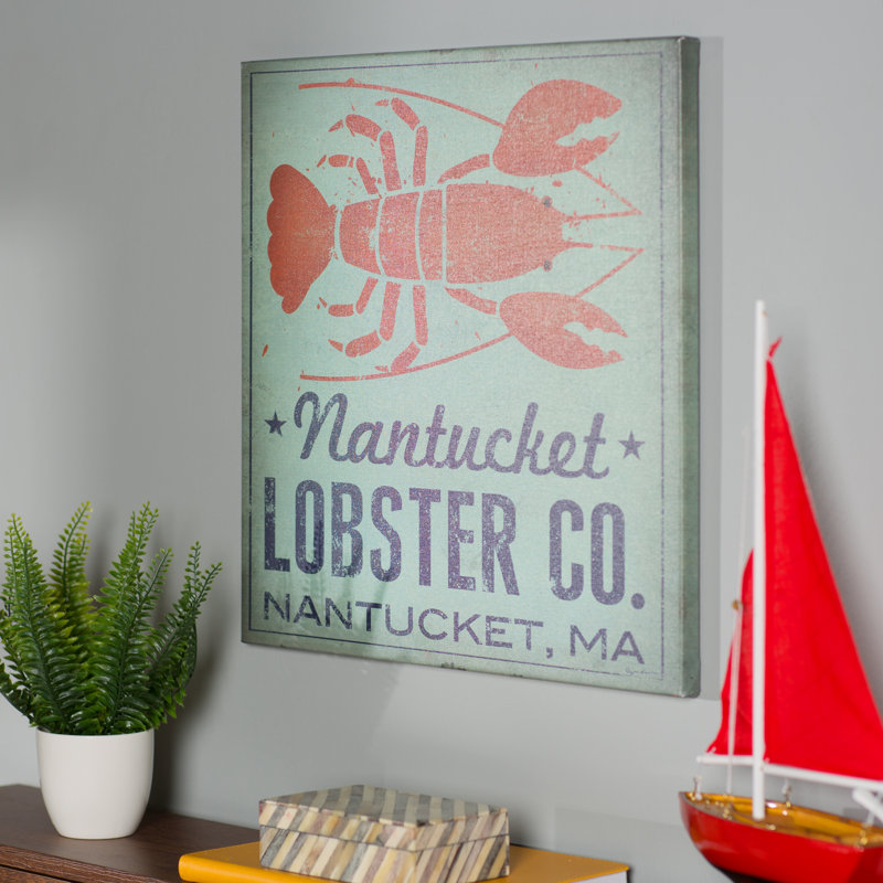 Callisto «Nantucket Lobster Co.» Impression sur toile tendue, H 12 po x l 12 po x P 1,5 po, Toile tendue
