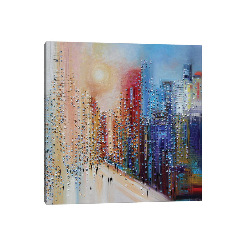 Sunset by Ekaterina Ermilkina - Painting on Canvas, Wrapped Canvas, 66.04 cm H x 66.04 cm W x 3.175 cm D