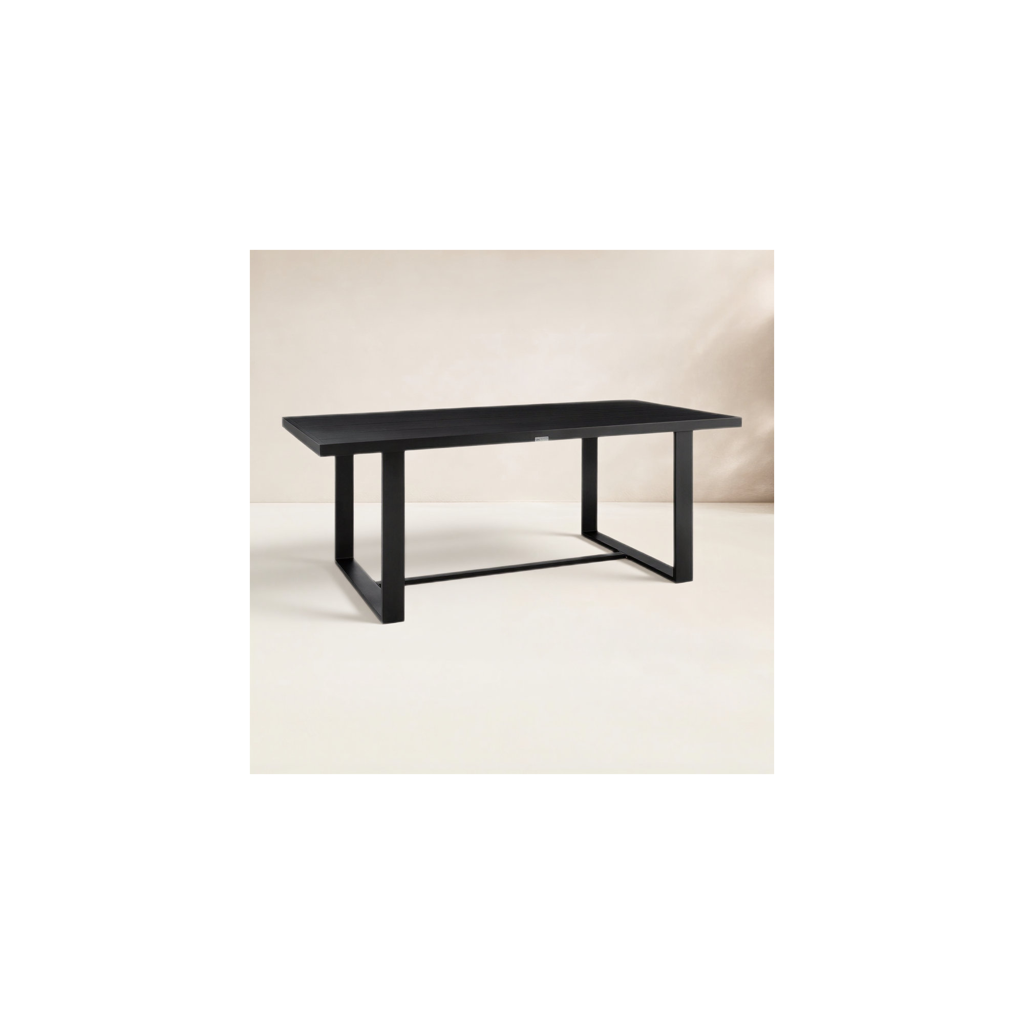 Scotia 79" Outdoor Patio Dining Table in Aluminum, Black