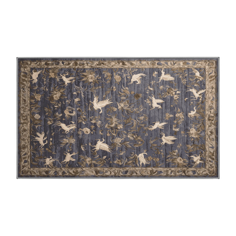 Tapis gris lavable à la machine, Rectangle 8 pi x 12 pi
