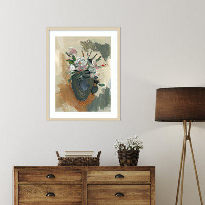 "Fiori in un vaso No 1" par Ortanza, reproduction d'art encadrée