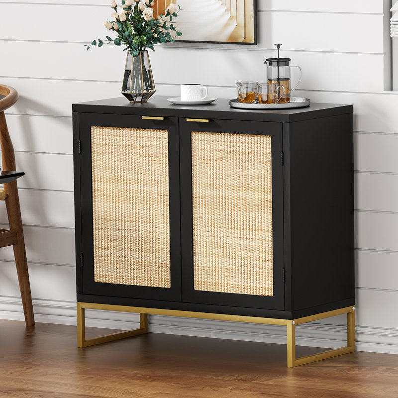 Geneva 2-door Accent Cabinet Sideboard Storage Cabinet, Black