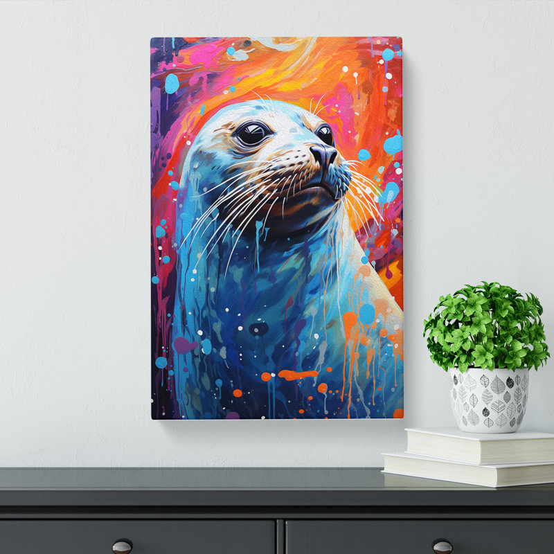 Seal Abstract Art - Wrapped Canvas, 76cm H x 50cm W x 3cm D