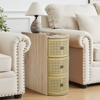 Tables de bout étroites avec 3 tiroirs de style bohémien moderne