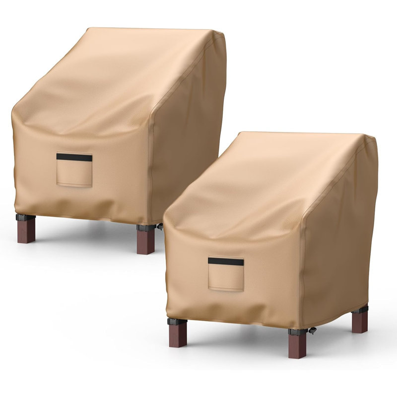 Outdoor Patio Chair Covers – 2-Pack Waterproof Heavy-Duty Oxford Lounge Chair Protector Brown